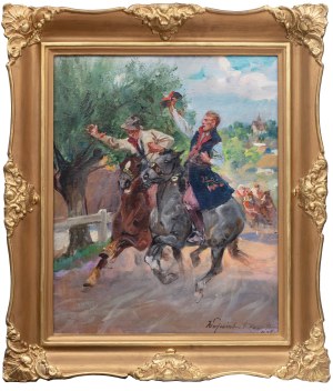 Wojciech Kossak (1856 Paryż - 1942 Kraków), Drużbowie, 1934 r.
