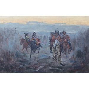 Wacław F. Pawliszak (1866 Warsaw – 1905, ibid.), Galloping Cavalrymen