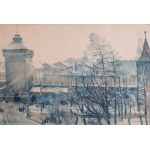 Władysław Jarocki (1879 Tarnopol - 1965 Kraków), Widok na Kraków z Akademii Sztuk Pięknych, 1906 r.