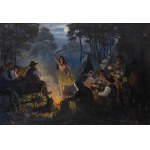 Jerzy Potrzebowski (1921, Sandomierz – 1974, Kraków), Dance in the Glow of the Fire