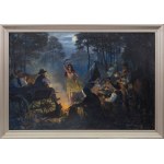 Jerzy Potrzebowski (1921, Sandomierz – 1974, Kraków), Dance in the Glow of the Fire