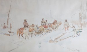 Karol Kossak (1896 Lwów-1975 Ciechocinek), Huculi, 1943 r.