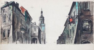 Jan Marcin Szancer (1902 Kraków-1973 Warszawa), Na ulicy Czterech Wiatrów - Ilustracja do książki 