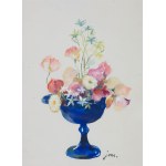 Jan Marcin Szancer (1902, Kraków–1973, Warsaw), Flowers in a Blue Vase