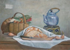 Jakub Markiel (1911 Łódź - 2008 Paryż), Martwa natura z chlebem, 1960 r.