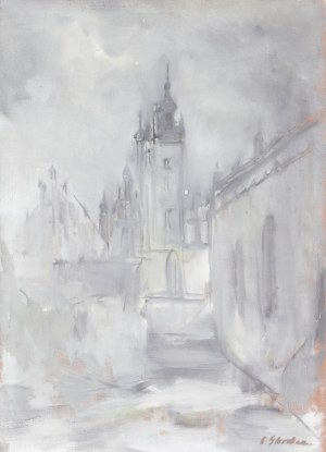 Jerzy Skrebec (1926 Łódź-1995 Gdańsk), Widok z wieżą