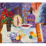 Jan Szancenbach (1928 Kraków - 1998 tamże), Martwa natura. Dynia i syfon, 1996 r.