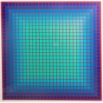 Julian Stańczak (1928, Borownica – 2017, Seven Hills), *Conferring Blue*