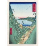 Utagawa Hiroshige (1797–1858), Shiojiri Pass on Lake Suwa in Shinano Province, from the series: Thirty-Six Views of Mount Fuji, published by Adachi, Tokyo, Japan, 1976.