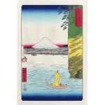 Utagawa Hiroshige (1797–1858), Cherry Blossoms in Hommoku, Musashi Province, from the series *Thirty-Six Views of Mount Fuji*, published by Adachi, Tokyo, Japan, 1976.