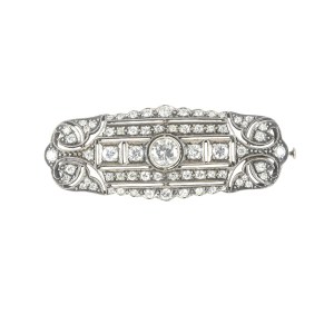 Broche sertie de diamants de style Art déco, Varsovie, 1931-1963