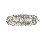 Art Deco-style diamond brooch, Warsaw, 1931–1963