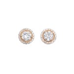 Contemporary halo-set diamond earrings