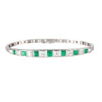 Bracelet with emeralds and diamonds, second half of the 20th century
