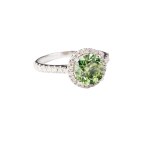 Ring with a green diamond, contemporary