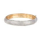 Contemporary bracelet with diamonds set in a band