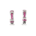 Earrings with diamonds and rubies, contemporary