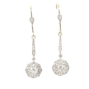 Diamond earrings, first half of the 20th century