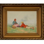 Adam SETKOWICZ (1876–1945), "A Pair of Shepherds by the Campfire"