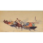 Adam SETKOWICZ (1876–1945), "A Sleigh Ride Near Kraków"