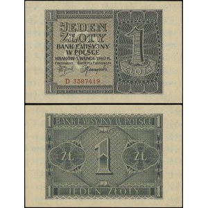 Poland, 1 zloty, March 1, 1940, D