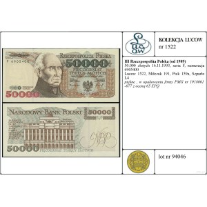 Poland, 50,000 zlotys, November 16, 1993, F