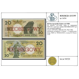 Poland, 20 zlotych, March 1, 1990