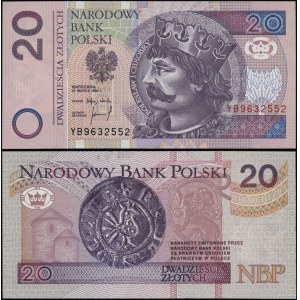 Polska, 20 złotych, 25.03.1994, YB