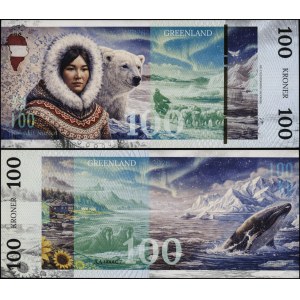 Grónsko, pamätná bankovka v hodnote 100 korún, 2026
