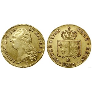 Francúzsko, dvojitý Louis d'or s nahou bustou, 1786 K, Bordeaux