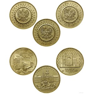 Poland, set of 3 x 2 zlote coins, Warsaw