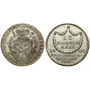 Niemcy, 1/4 talara = 20 krajcarów, 1800, Norymberga