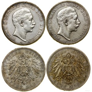 Niemcy, zestaw: 2 x 5 marek, 1899 i 1900, Berlin