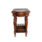 A console table for a samovar with a stone top, 19th-century Russia.