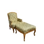 A berzer with a footstool-shaped stool, 19th century