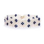Pearl and lapis lazuli choker, early 21st century