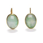 Earrings with jade stones, second half of the 20th century