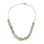 Necklace with jade stones, second half of the 20th century