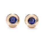 Earrings with sapphires, early 21st century, Warsaw