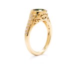 Ring with a green garnet and diamonds, early 21st century