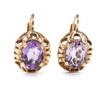 Amethyst earrings, second half of the 20th century