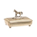 A box with a horse on it