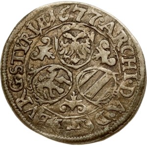 Rakousko, 3 kreuzer, 1677, IAN