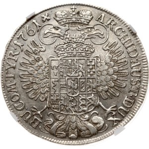 Rakúsky taler z roku 1761, Hall, NGC AU 53