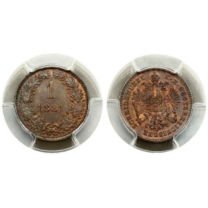 Austria 1 Kreuzer 1881 PCGS MS 65 RB