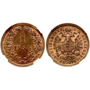 Austria 1 Kreuzer 1885 NGC MS 65 RB