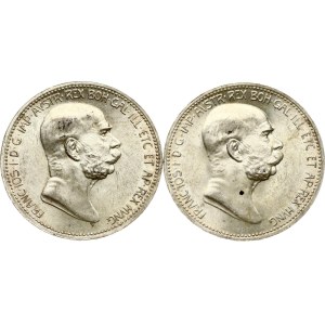 Austria 1 Corona 1908 Reign Lot of 2 coins