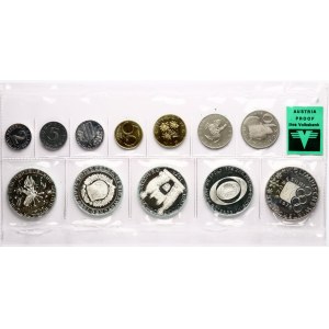 Austria 2 Groschen - 100 Schilling 1974 Set Lot of 12 coins