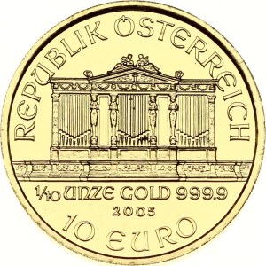 Rakousko, 10 eur, 2005, Vídeňská filharmonie