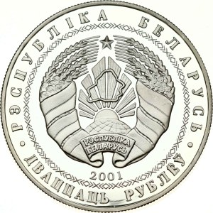 Bielorusko 20 rubľov 2001 Biatlon